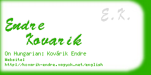 endre kovarik business card